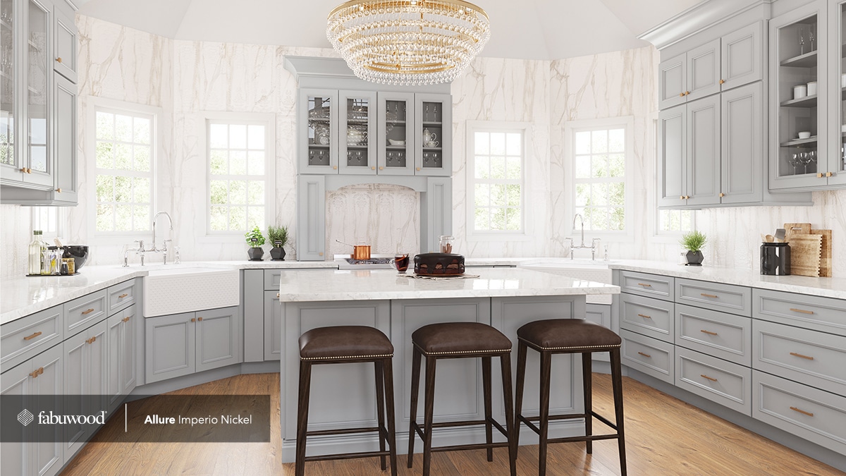 Fabuwood Imperio kitchen in Nickel Finish