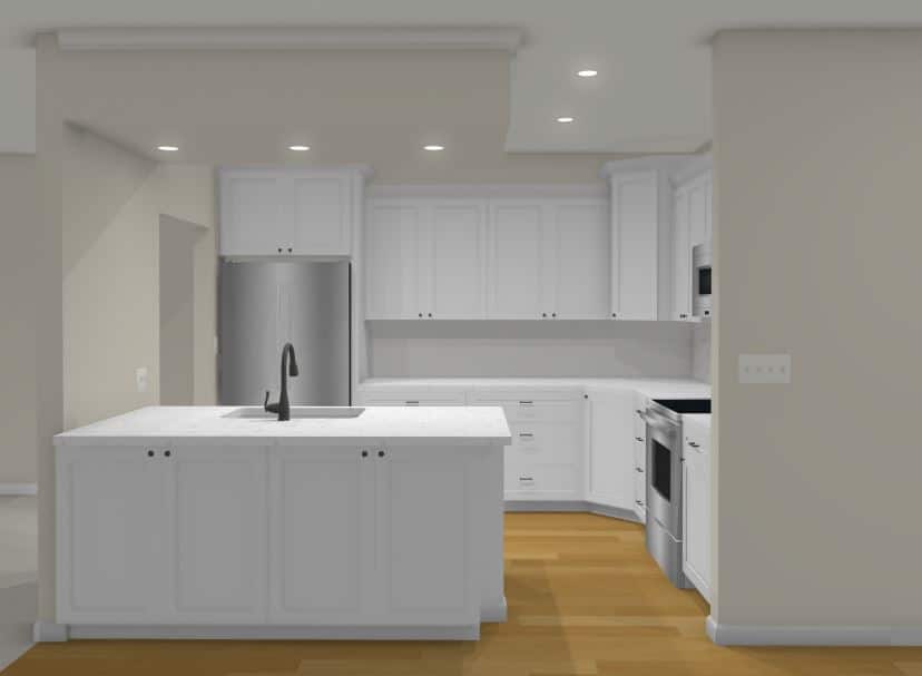 Thompson Price Kitchen Remodel in Camdenton, MO Design B showing view of main kitchen from dining area