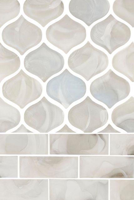 Thompson Price Kitchen Backsplash Ideas showing arabescato venato and protico pearl tile