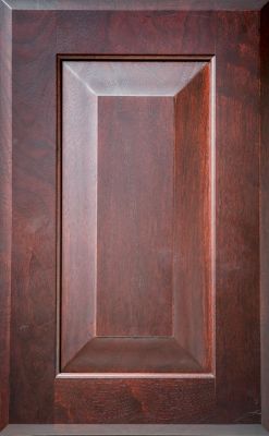 Colonial square raised cabinet door in merlot stain