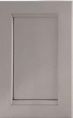 Montauk cabinet door with moulding top and bottom in gray stain