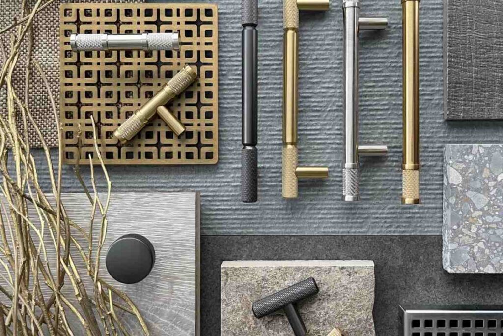 luxurious textures and finishes in hardware, tile and countertops is a big trend in kitchen and bathrooms for 2025